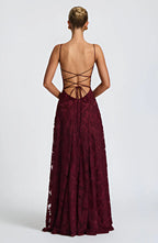שמלת מקסי דגם נטליה - דובדבן